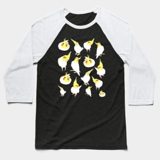 white cockatiel doodle pattern Baseball T-Shirt